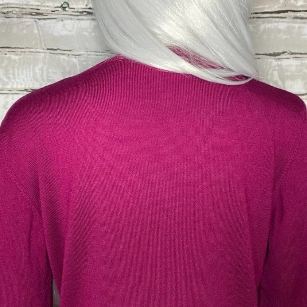 Henri Bendel Vintage Pink Merino Crew Neck Sweater Size Small - Picture 6 of 8